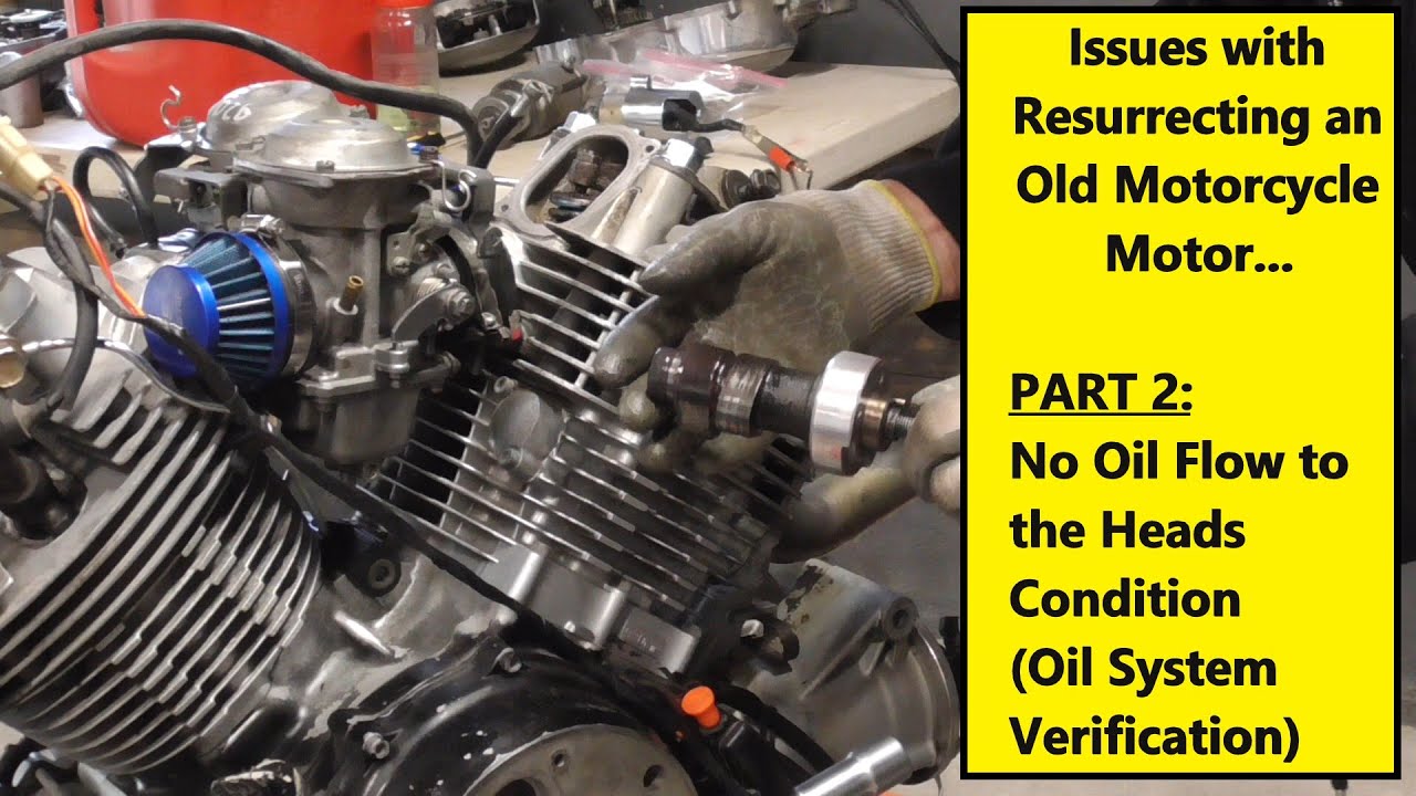 Восстановление двигателя Yamaha Virago, часть 2: Проверка потока масла в верхней части двигателя ...