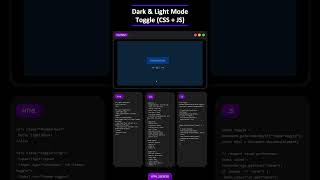 Dark &amp; Light Mode Toggle 🌗✨ (CSS + JS) #htmlcss #css3 #javascript