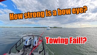 Tow Eye Fails Heavy Boat Stuck Hard Aground Worked Hard But Got It Off The Sandbar