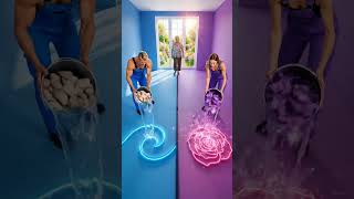 THIS DOUBLE FLOOR IS SO IMPRESSIVE 😱💜💙Wave &amp; Rose Epoxy Luxury Floor 💜🌊#epoxyfloor#epoxy