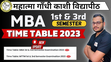 MGVKP MBA 1st & 3rd Semester Exam Time table 2023 | mgkvp semester exam 2023
