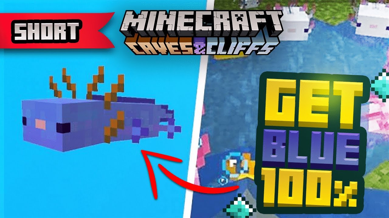 How To Get The Rarest Blue Axolotl 100% Of The Time 1.17 Minecraft Bedrock & Java #short #shorts