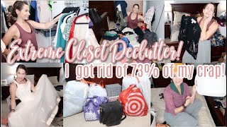 Extreme Closet Declutter!  Real Life! Declutter, Organize, & Clean With Me! I Got Rid Of 78%!