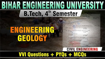 Engineering Geology | VVI Questions + PYQs | Civil Engineering | B.Tech 4th Semester #beu #bihar