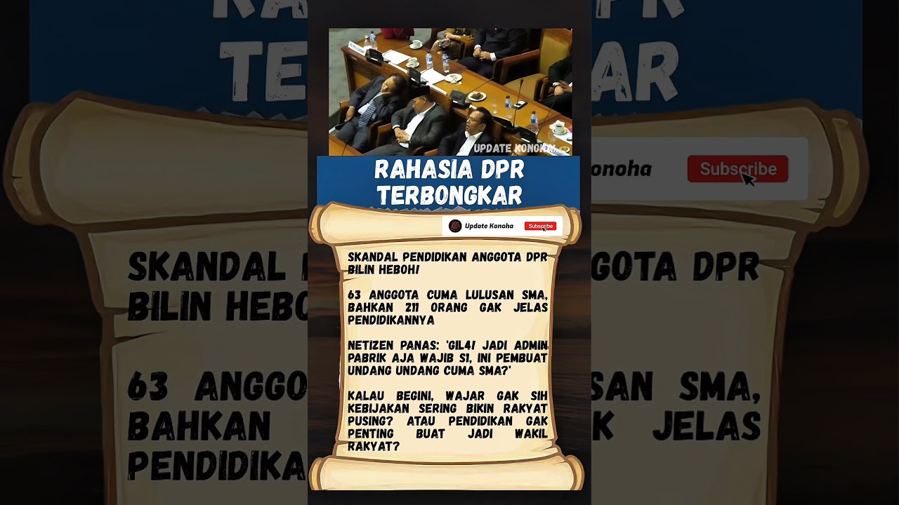 Pendidikan DPR Dibongkar! 211 Anggota Gak Cantumkan Ijazah!