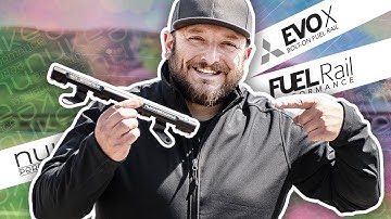 Mitsubishi EVO X lightweight motorsports fuel rail with injector safety clips