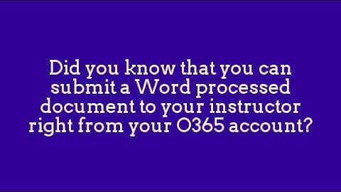 Submitting Assignments to Canvas via Office 365