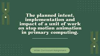 Computing: Wider Curriculum Assignment