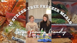 10 StressFree Freezer Meals // Large Family Friendly