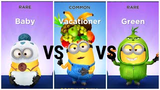 Minion Rush Baby VS Vacationer VS Green