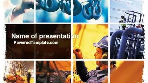 Industrial Plant PowerPoint Template by PoweredTemplate.com