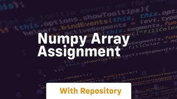 numpy array assignment