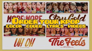 Order your kpop color coded lyrics video