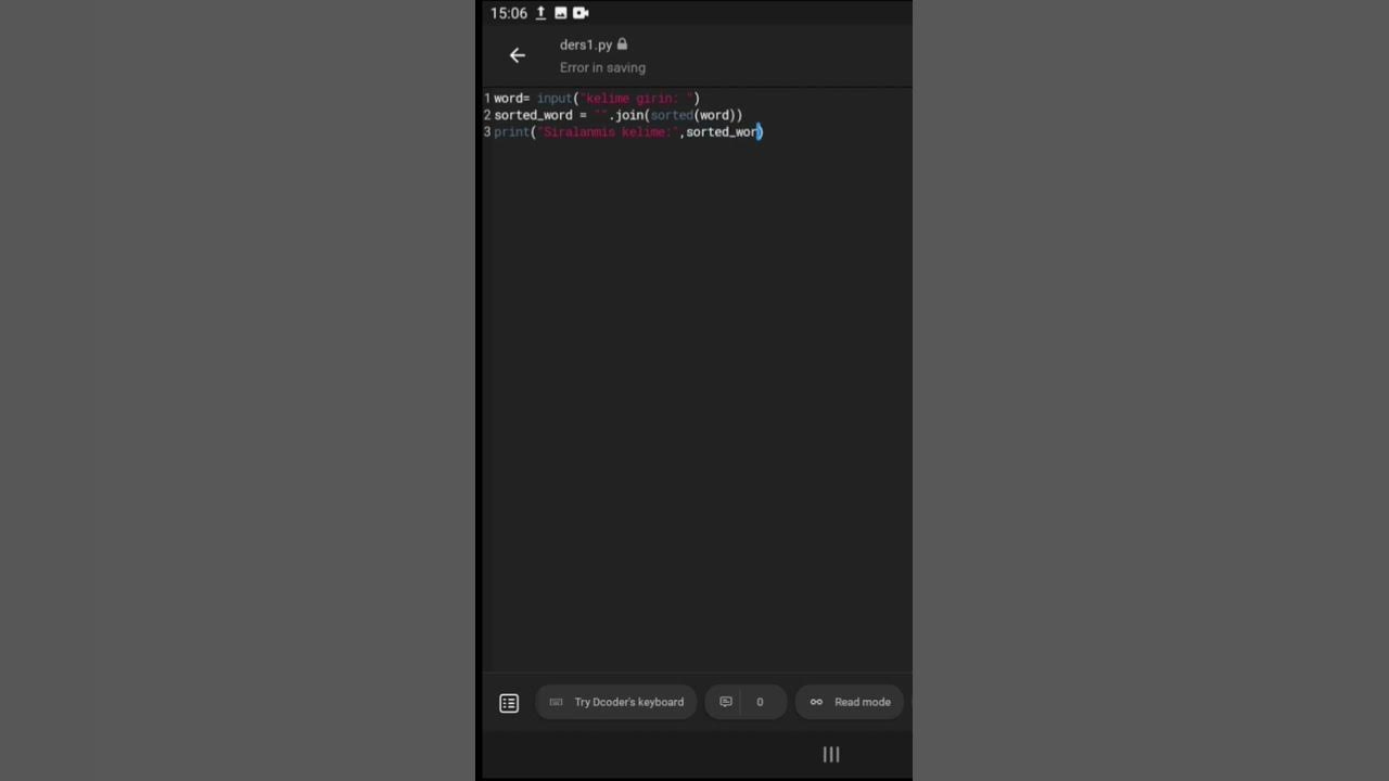 Pythonda metni tersden yazdırma/basit python kodları - YouTube