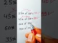 Percentage Hack 🔥 #mathas #mathstricks #percentageshorttrick