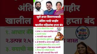mukhyamantri Mazi Ladki Bahin Yojana Maharashtra| जुलै हप्ता अंतीम यादी जाहीर या महिलांना हप्ता नाही