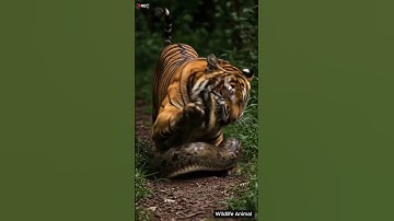 Tiger BITES Giant Python in Jungle Fight