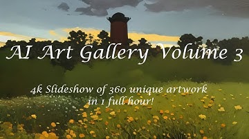 AI Generated Art Gallery Volume 3. 4k slideshow of 360 unique artwork in 1 full hour!