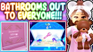 DORM BATHROOMS OUT NOW TO ALL PLAYERS ALL CHEST LOCATIONS AND MORE ROBLOX Royale High Campus 3