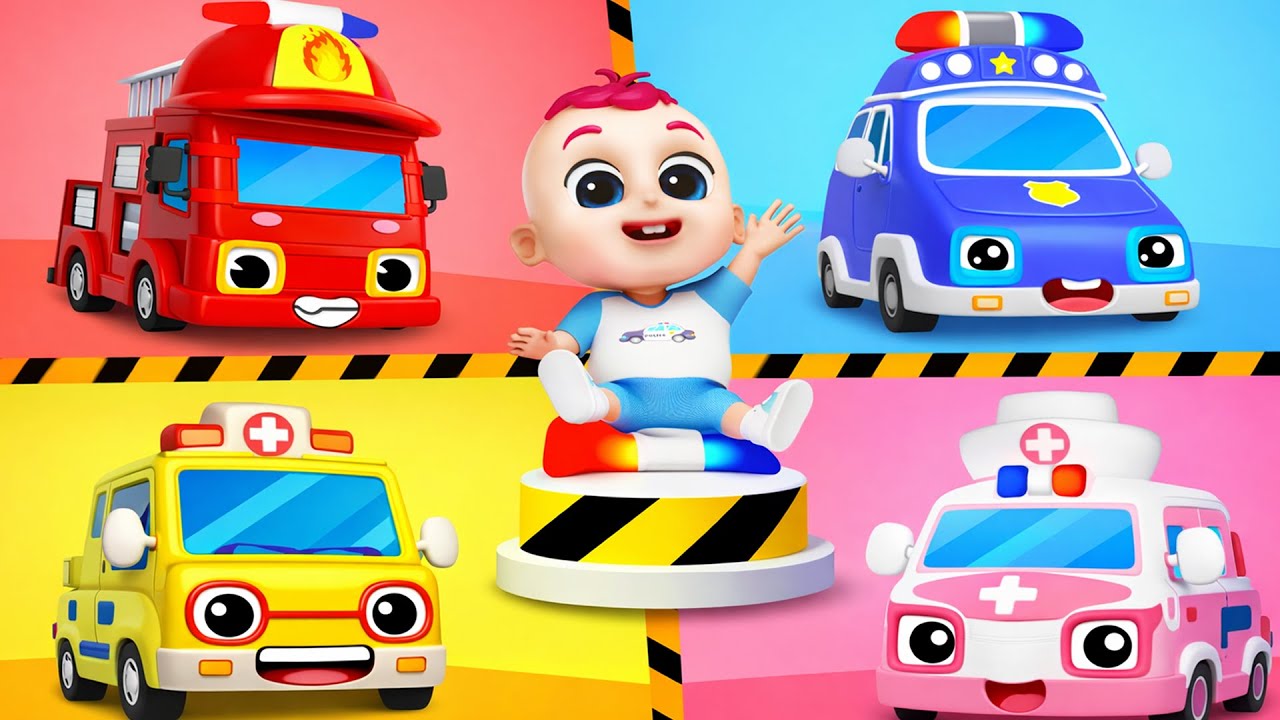 Police Drives Construction Vehicle | Car Lost Its Siren | BiBiBerry | Kids Songs & Nursery Rhymes