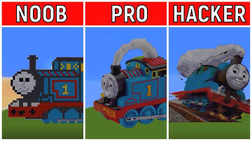 NOOB VS PRO VS HACKER Minecraft Pixel art - TOMAS THE TRAIN