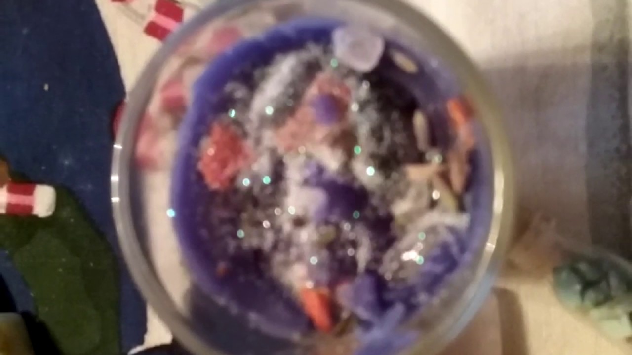 angelic communication & healing /ritual/ meditation/ crystal infused/ spiritual/ gemstone candle/
