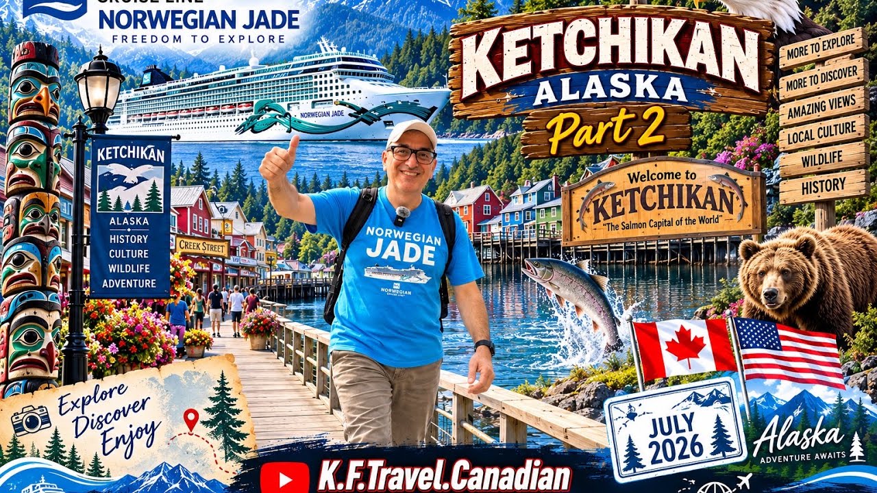 🇺🇸 کیچیکن آلاسکا؛ شهری که باید از نزدیک ببینید! 😍 | Ketchikan Alaska 2026 Norwegian Jade 