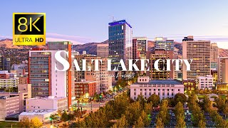 Capital Of Utah Salt Lake City  Usa In 8k Ultra Hd 60fps  By Drone