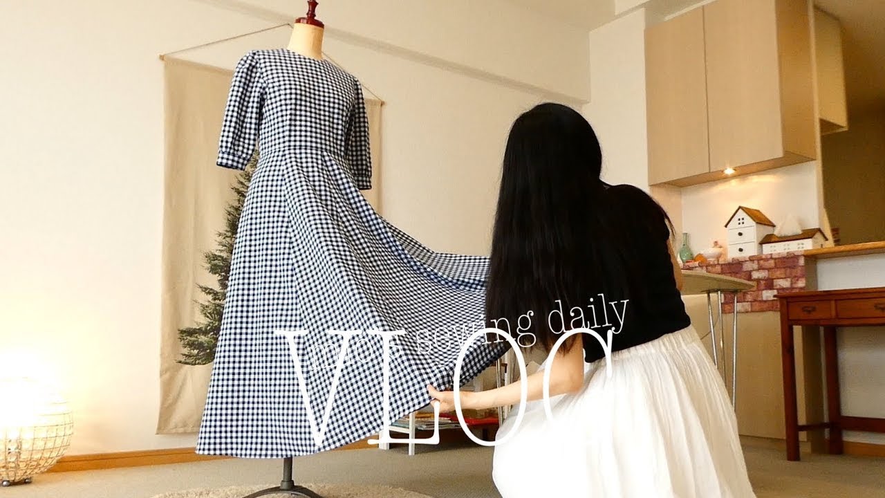Изготовление платья в клетку для взрослых (видеоблог японской любительницы шитья)