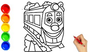 🚂 Cute Cartoon Train Coloring Page | Easy Drawing for Kids Discover Cute Train Pictures To Color For Kids