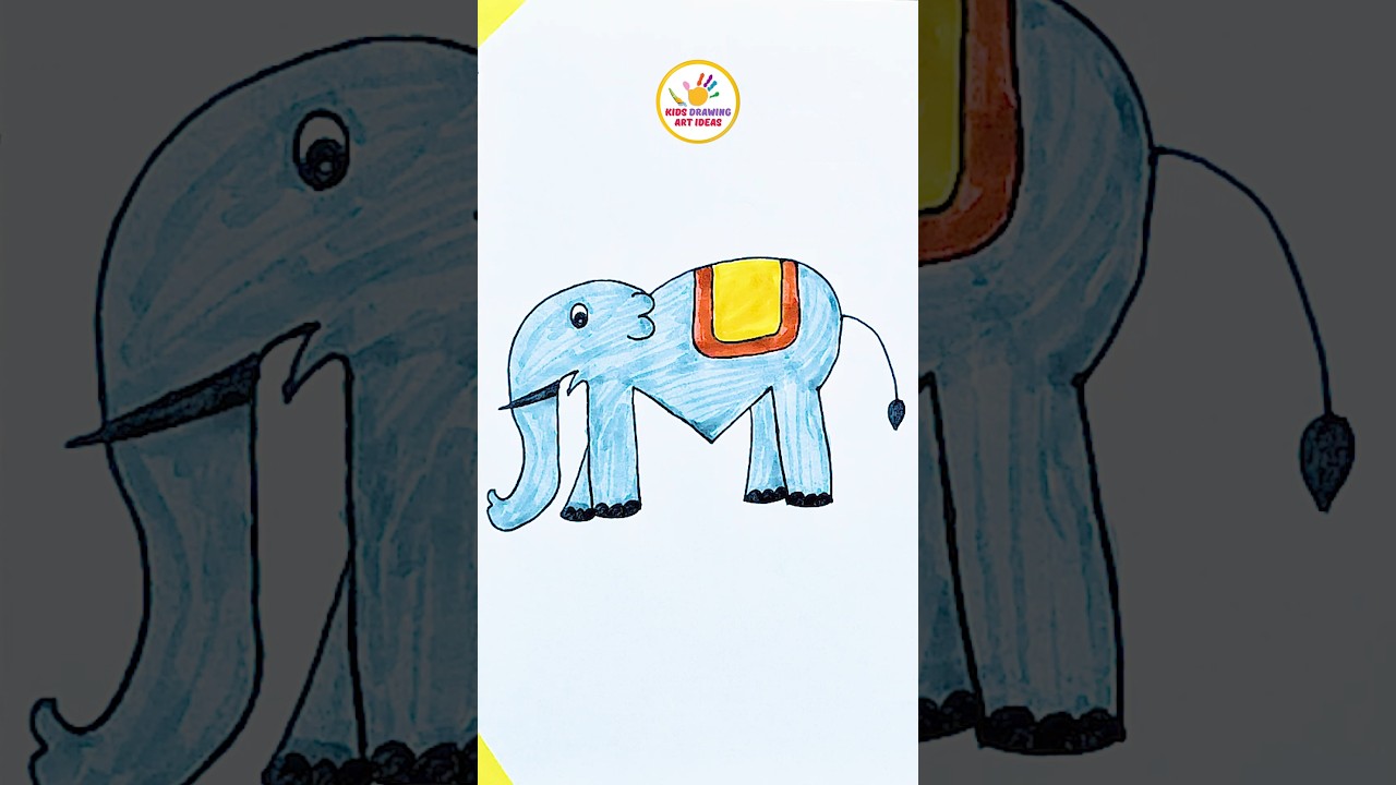 Simple & Easy Elephant Drawing | Step by Step Tips to Draw an Elephant #shorts #viralshorts