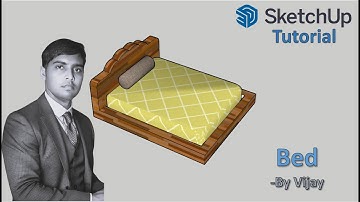 Sketchup Tutorial: How to make a bed ? || By Vijay #sketchup #cad #3d #3dmodeling