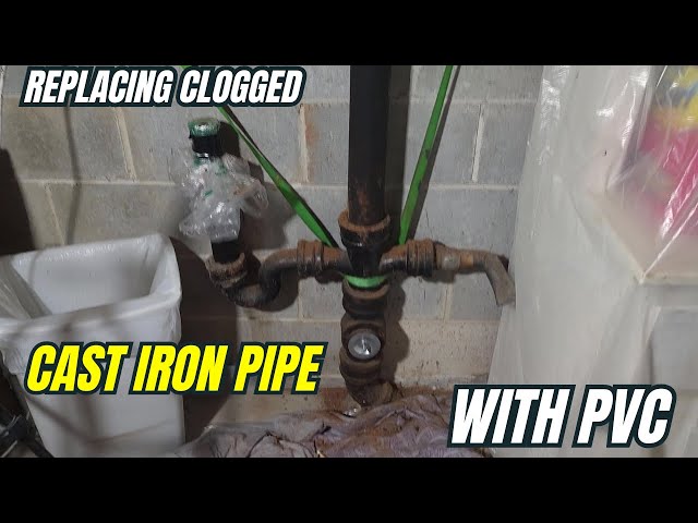 severely corroded cast iron pipe comparison PVC replacement