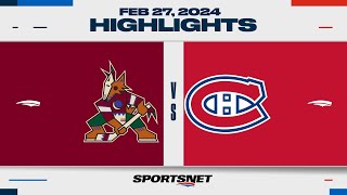 NHL Highlights | Coyotes vs. Canadiens - February 27, 2024
