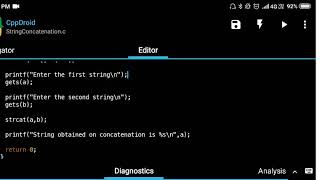 C program to Concatenate two Strings