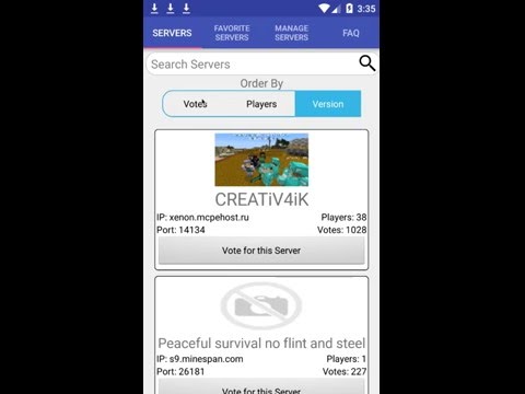 Сервери для Minecraft PE V2