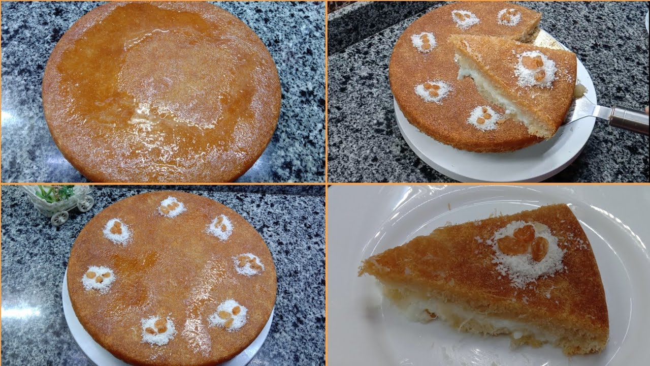 كنافه صيامي بالزيت بحشوه مهلبيه جوز الهند تحفه | حلويات صيامي |حلويات نباتيه | أكلات صيامي