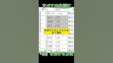 【エクセル・Excel】全ての名前に『様』を付ける方法！#shorts