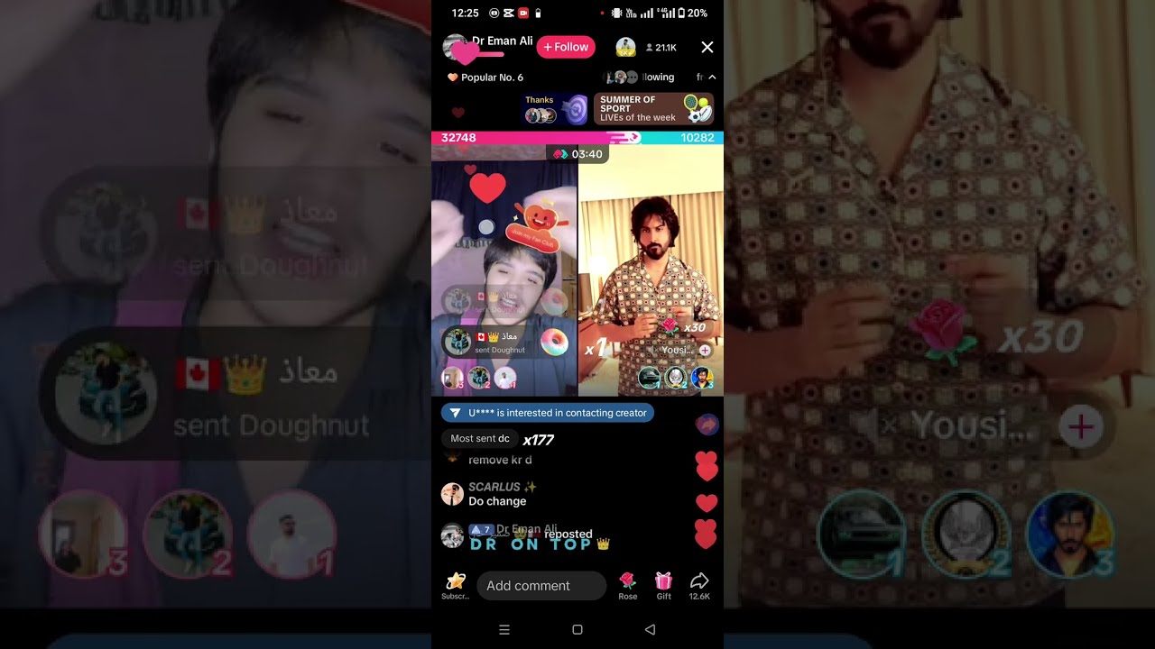 Dr Eman Ali vs Yusuf live TikTok live match big punishment 😱😱