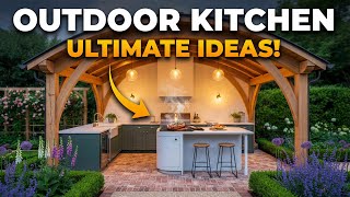 Modern Covered Outdoor Kitchen Ideas: Roof Covered BBQ Areas and Grill Station Designs for Backyard