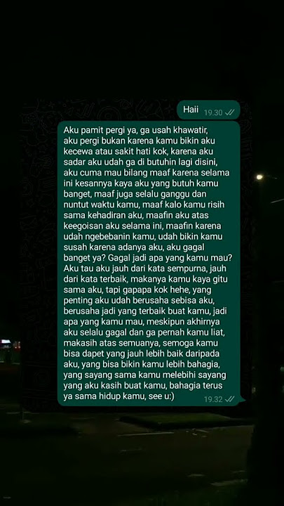 story :; aku pamit pergi ya ‼️#fakechat #whatsmock #status