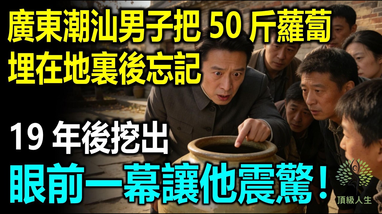 廣東潮汕男子把50斤蘿蔔埋在地裏後忘記，19年後挖出，眼前一幕讓他震驚