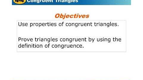 Geometry 4.4 Congruent Triangles Notes Video