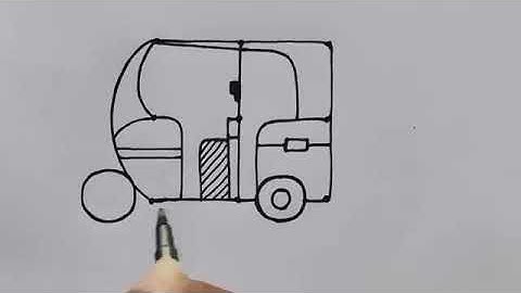 Auto Rickshaw रिक्षा Drawing चित्र From 9 Dots डॉट्स से आसानीसे बनाना सिंखे | Dots Drawing