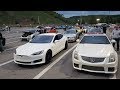 Tesla P100D Takes on Muscle Cars at Bristol Dragstrip!