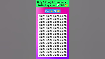 Find 62 😱🤔 join for more puzzle 🧩 #viral #brainteasers #numbers #shorts #trending #fypシ #quiz #new