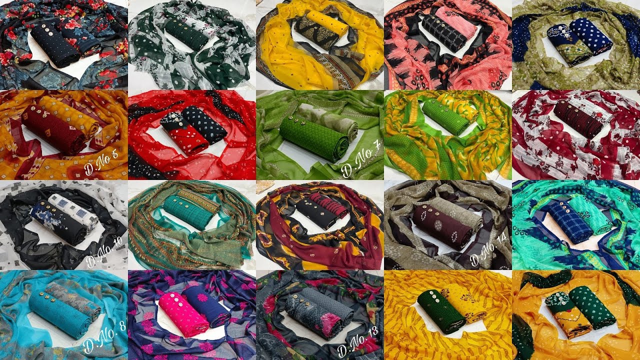 Synthetic Silk Printed Dress Material any 2 @ ₹600