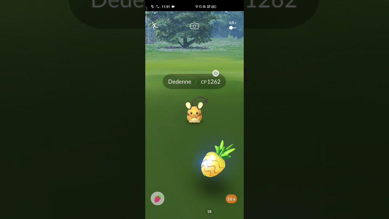 Catching a cute Dedenne in raid