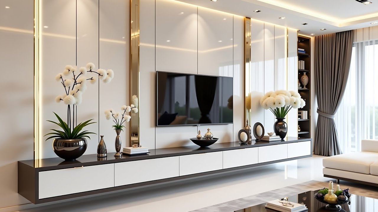Stylish Luxury Modern Living Room TV Stand Decorating Ideas 2025 | TV ...