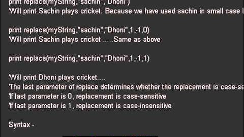 replace function in QTP